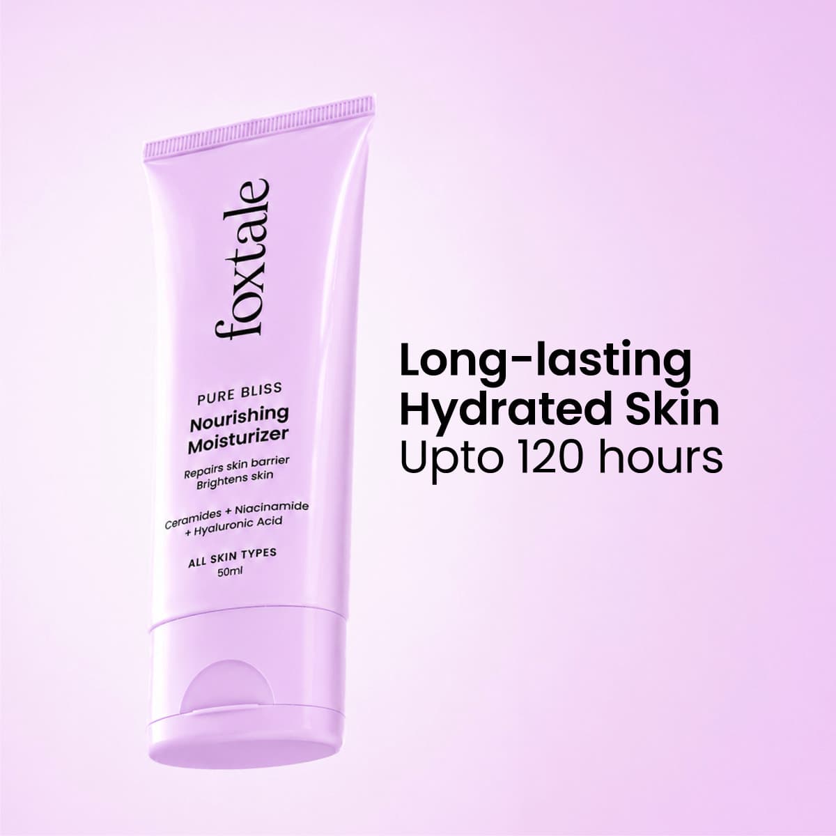 Foxtale Pure Bliss Nourishing Ceramide Moisturizer lilac tube product packaging