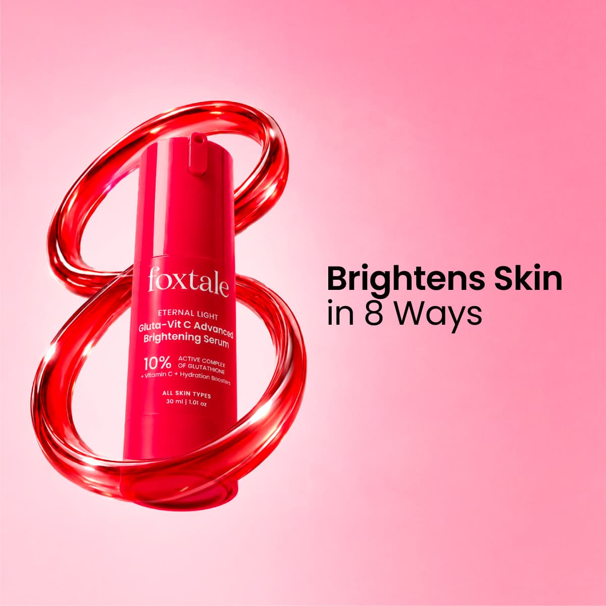 Foxtale Eternal Light 10% Vitamin C-Glutathione Advanced Brightening Serum red bottle product packaging